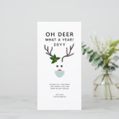 おもしろいクリスマス顔マスクトナカイ シーズンカード (スタンド正面)