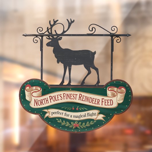 おもしろいクリスマス食べ物を与えトナカイ ウィンドウサイン (シート2)