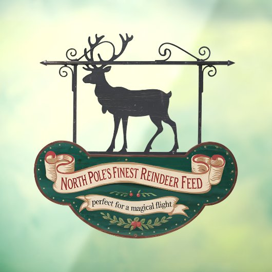 おもしろいクリスマス食べ物を与えトナカイ ウィンドウサイン (シート3)