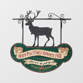 おもしろいクリスマス食べ物を与えトナカイ ウィンドウサイン (シート)