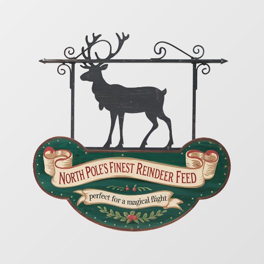 おもしろいクリスマス食べ物を与えトナカイ ウィンドウサイン (シート)