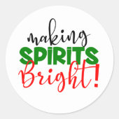 おもしろいクリスマス飲酒パーティー休日 ラウンドシール (正面)