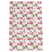 おもしろいクリスマス魚釣りメリーフィッシュマス♫♥ ミディアムペーパーバッグ (裏面)