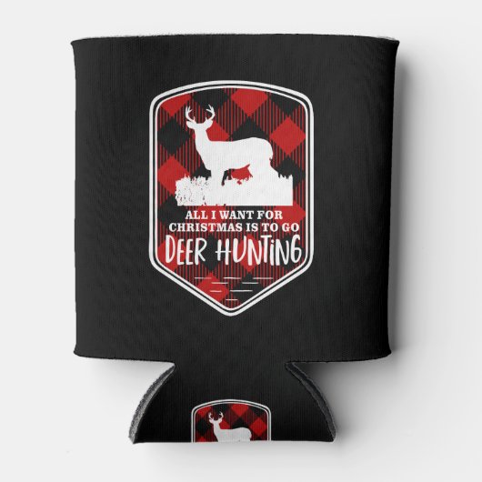 おもしろいクリスマス鹿狩りすべて私はプレイド 缶クーラー (正面)