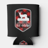 おもしろいクリスマス鹿狩りすべて私はプレイド 缶クーラー (裏面)