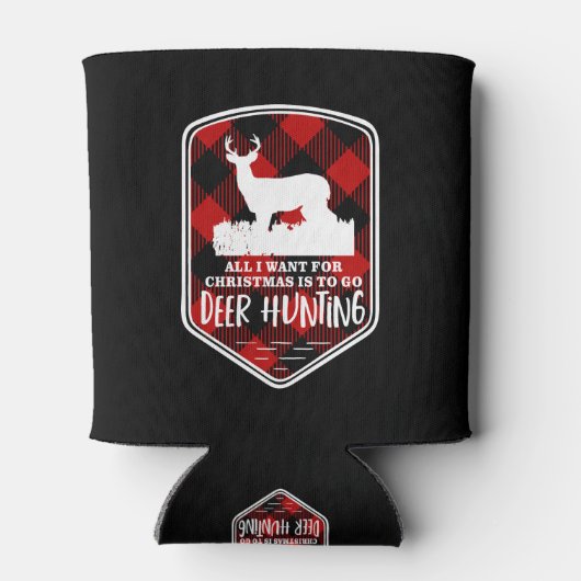 おもしろいクリスマス鹿狩りすべて私はプレイド 缶クーラー (裏面)