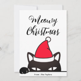 おもしろいクリスマス黒猫 シーズンカード
