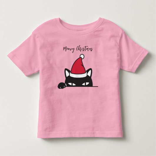 おもしろいクリスマス黒猫 トドラーTシャツ (正面)