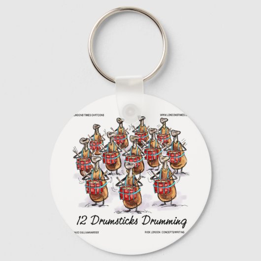 おもしろいクリスマス12ドラムスティックドラミングギフト&ティー キーホルダー (正面)