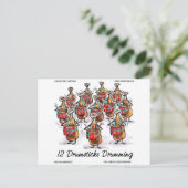 おもしろいクリスマス12ドラムスティックドラミングギフト&ティー シーズンポストカード (スタンド正面)