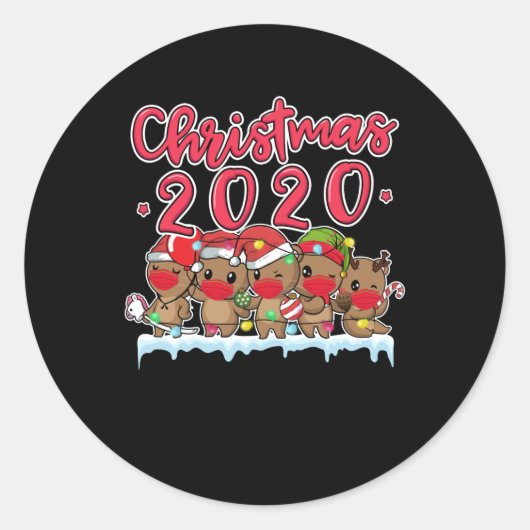 おもしろいクリスマス2020オッターズ顔マスクオッターロング ラウンドシール (正面)