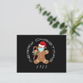おもしろいクリスマス2020コビデジンジャーブレッドマン ポストカード (スタンド正面)