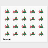 おもしろいクリスマス2020サンタと飾ツリー ラウンドシール (シート)