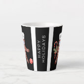 おもしろいクリスマス2020ジンジャーブレッドマンイン顔マスク カフェラテマグ (正面)