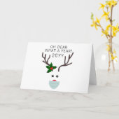 おもしろいクリスマス2020トナカイ着用顔マスク カード (黄色い花)