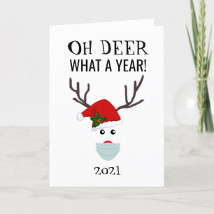 おもしろいクリスマス2021ああ鹿トナカイパーソナライズされた シーズンカード