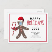 おもしろいクリスマス2021コビデジンジャーブレッドマン シーズンポストカード (正面/裏面)