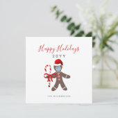 おもしろいクリスマス2022年ジンジャーブレッドマン顔マスク (スタンド正面)