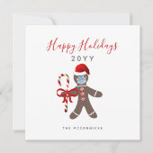 おもしろいクリスマス2022年ジンジャーブレッドマン顔マスク (正面)