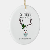 おもしろいクリスマス2022顔マスクトナカイ名 セラミックオーナメント (右)