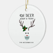 おもしろいクリスマス2022顔マスクトナカイ名 セラミックオーナメント (左)