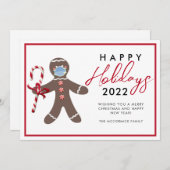 おもしろいクリスマス2022 Gingerbread家族の非写真 シーズンカード (正面/裏面)
