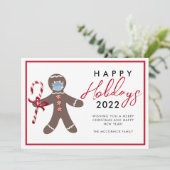 おもしろいクリスマス2022 Gingerbread家族の非写真 シーズンカード (スタンド正面)