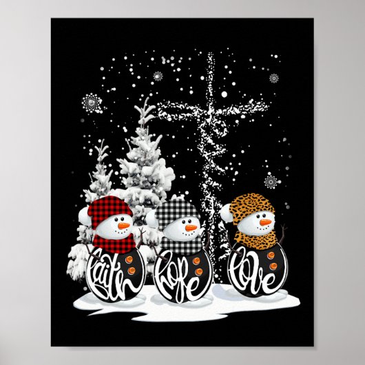 おもしろいクリスマス2024信仰ホープ愛雪だるまChris ポスター (正面)