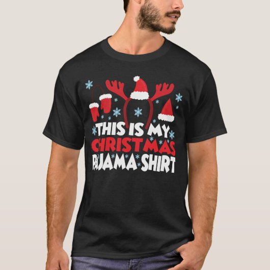 おもしろいクリスマス_これは私のクリスマスパジャマサンタ Tシャツ (正面)