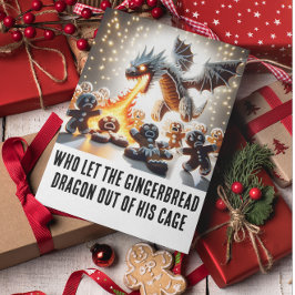 おもしろいクリスマス:ゆるいジンジャーブレッド・ドラゴン カード