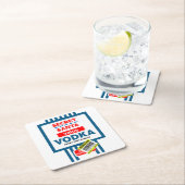 おもしろいクリスマス・ウォッカ・ラベル スクエアペーパーコースター (インサイチュ)