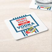 おもしろいクリスマス・ウォッカ・ラベル スクエアペーパーコースター (アングル)