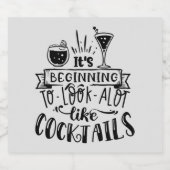 おもしろいクリスマス・カクテル・ワードアート リキュールボトルラベル (シングルラベル)