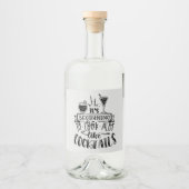 おもしろいクリスマス・カクテル・ワードアート リキュールボトルラベル (正面)