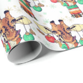 おもしろいクリスマス・キリン・ハット&スカーフ・ホリディギフト ラッピングペーパー (ロールコーナー)