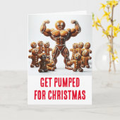 おもしろいクリスマス：クリスマスに送られるジンジャーパン カード (黄色い花)