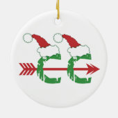 おもしろいクリスマス©クロスランニングカントリーのクリスマス(両面) セラミックオーナメント (裏面)
