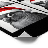 おもしろいクリスマス グリーン チェック コニュール サンタ 写真 ブー ポスター (角)