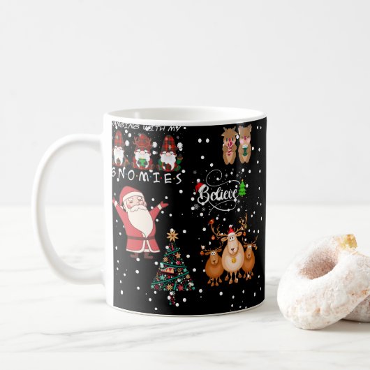 おもしろいクリスマス コーヒーマグカップ (ドーナツ)