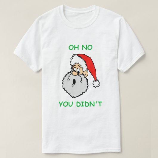 おもしろいクリスマス・サンタクロース・サプライズ Tシャツ (デザイン正面)