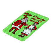 おもしろいクリスマス・サンタクロース&ミセス・ホリデー・ジョーク マグネット (左側)