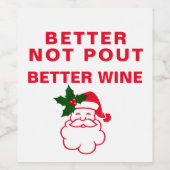 おもしろいクリスマス・サンタクロース ワインラベル (シングルラベル)