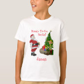 おもしろいクリスマス・サンタ小妖精や小人のお子様の名前 Tシャツ (正面)