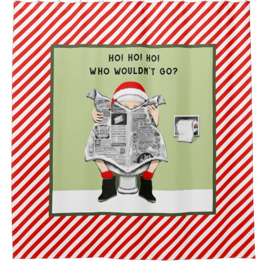 おもしろいクリスマス シャワーカーテン (正面)