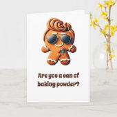 おもしろいクリスマス：ジンジャーブレッドのクッキーの上昇 カード (黄色い花)