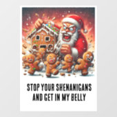 おもしろいクリスマス:ジンジャーブレッドマン&ハングリーサンタ ウィンドウサイン (シート)