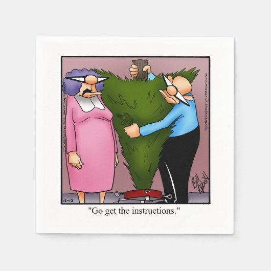 おもしろいクリスマス スタンダードカクテルナプキン (正面)