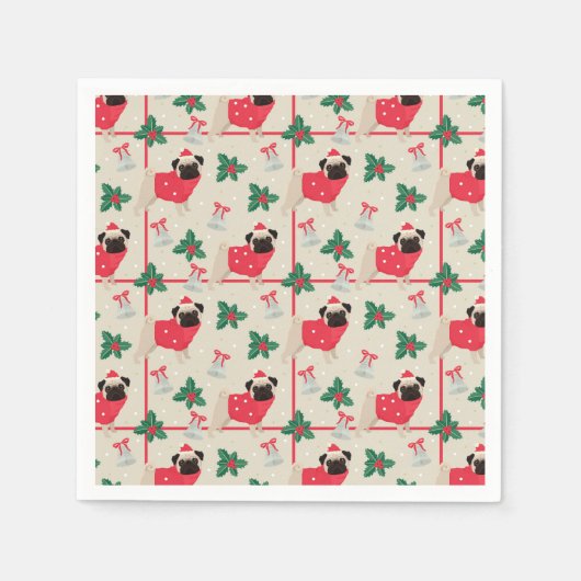 おもしろいクリスマス スタンダードカクテルナプキン (正面)