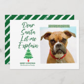 おもしろいクリスマス ディアサンタ ちょっと説明させて グリーン ホ シーズンカード (正面/裏面)