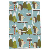 おもしろいクリスマス・ヘッジホグ ミディアムペーパーバッグ (正面)